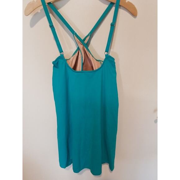 Lands' End Women's Tummy Control Swimdress Size 16L Jade Green NWOT - Picture 3 of 15